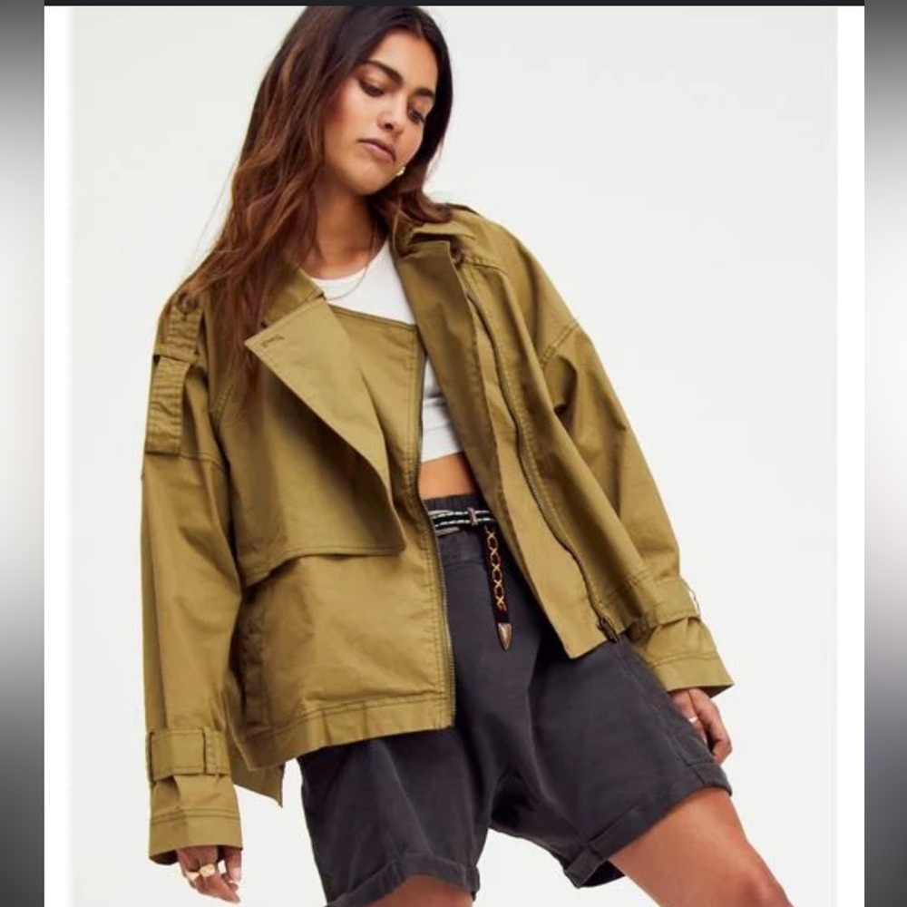 Free People Brenda Aviator Trench Coat
